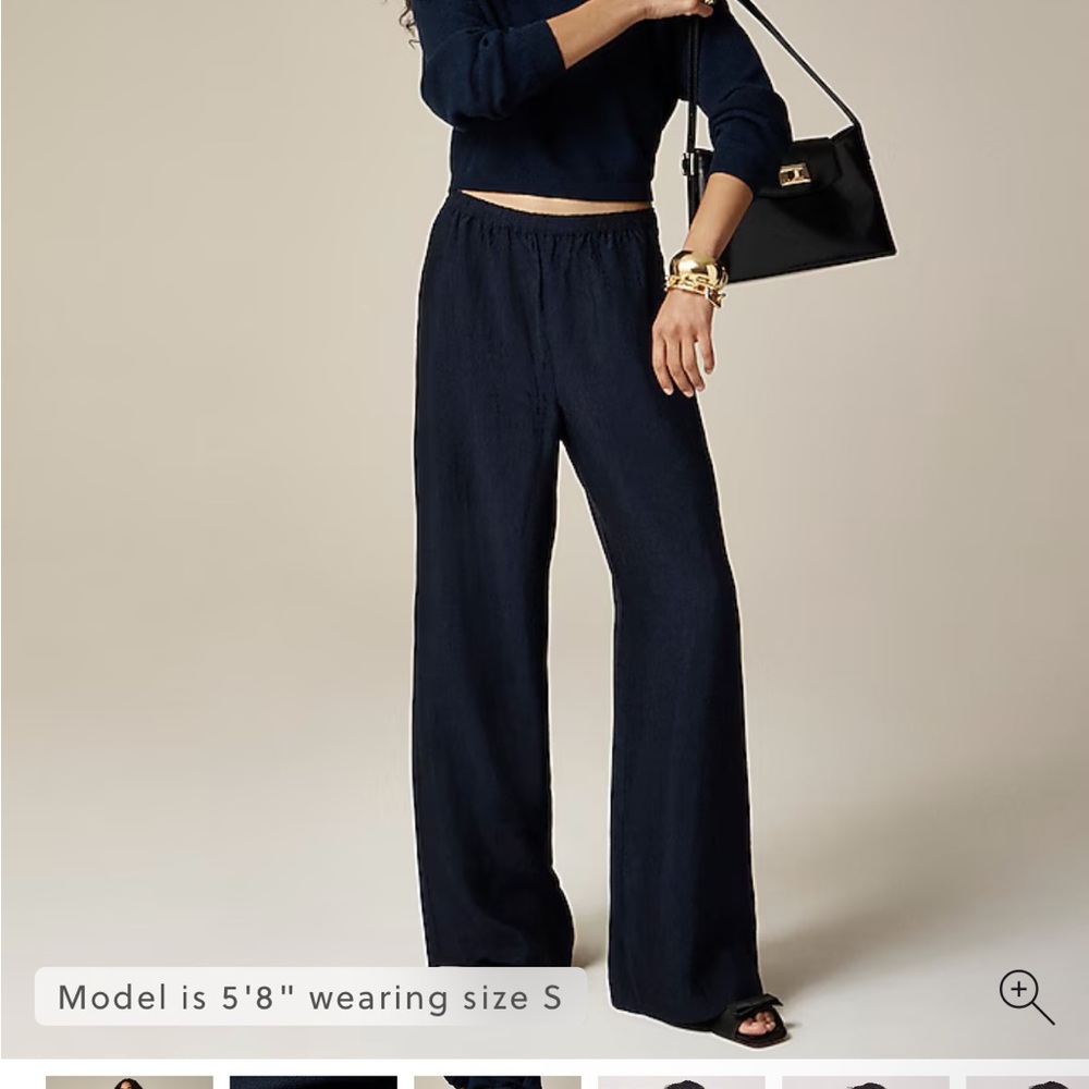 J. Crew Blue Wide Leg Pants High Waisted
